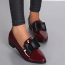 Spring Flats Women Shoes Bowtie Loafers Patent Leather Women&