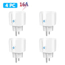Aubess Tuya Wifi Smart Socket, EU 16A Alexa/ Alice Voice Remote Timer Plug, Smart Home Via Smart Life Real-time Power Monitoring