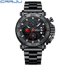 CRRJU Watch for Men Top Brand Luxury Big Dial Stainless Steel Waterproof Chronograph Wristwatches with Date Relogio Masculino