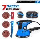 300W Random Orbital Electric Sander Machine with 21Pcs 125mm Sandpapers 120V/240V Strong Dust Collection Polisher by PROSTORMER