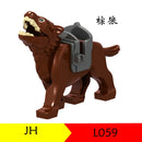 Animals Figures Dinosaurs Tiger Shark Wolf Monkey Giraffe Dinosaur Figure Model Building Blocks Toys for Children Kids Gifts