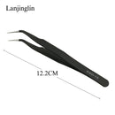 1PC Stainless Steel Straight and Curved Eyelashes Tweezers Eyelash Extension Tweezers Makeup Tools for False Eyelashes