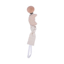 2021New Baby Pacifier Clip Newborn Linen Cotton Animal Wooden Pacifier Chain Nipple Soother Dummy Eco-friendly Material Holder