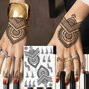 Sexy Black Henna Temporary Tattoos For Women Girls Body Art Decoration Fake Jewelry Chains Waterproof Mandala Flower Tatoos Kit