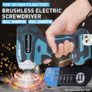 Brushless Cordless Rechargable Electric Screwdriver Impact Wrench High-speed Drill Driver+ 3 LED Light For Makita Battery