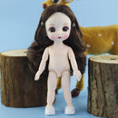 Adollya 16cm BJD Doll Nude Body Ball Jointed Swivel Doll 3D Eyes 13 Moveable Joints Body Make-up Princess 1/12 BJD Dolls