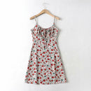 Foridol Strap Sleeveless Print Boho Summer Dress Long Women Green Floral Yellow Dresses Sundress Vintage French Style Dress