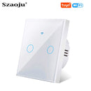 Wifi EU Wall Touch Switch Smart Light Switch 1/2/3 Gang No Neutral Wire Required Tuya Smart Life Home Support Alexa Google Home