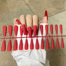 24Tips/Set Matte Super Long Coffin False Nail Artificial Fingernails Fake Nails Nail Beauty Finger Manicure Free Shipping Items