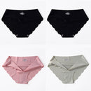 4 PCS/Lot Seamless Panties For Women Plain Panties Slip Silk Female Underwear Soft Thin Light Panti Culotte Femme Underpants