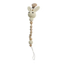 1pc Crochet Bunny Baby Pacifier Clip Chain BPA Free Wooden Beads Appease Soother Chain Clips Newborn Dummy Holder Nipple Clip