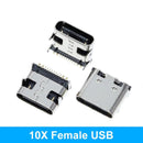 10PCS USB 3.1 Type-C Connector 12 24 Pins Female/Male Socket Receptacle Adapter to Solder Wire & Cable 24 Pins Support PCB Board
