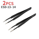 Tweezers For Soldering Professional Eyebrow Tweezers Set Eyelashes Tongs Extension Stickers Soldering Antistatic Repair Tools