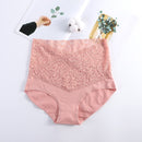 V-neck High Waist Underwear Women Cotton Lace Panties Hot Temptation Girls Belly Briefs