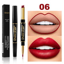 2 IN 1 Lip Liner Waterproof Matte Lipstick Pencil Contour Tint Sexy Red Matte Long Lasting Moisturizer Lipliner Cosmetics TSLM1