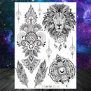 Sexy Black Henna Temporary Tattoos For Women Girls Body Art Decoration Fake Jewelry Chains Waterproof Mandala Flower Tatoos Kit