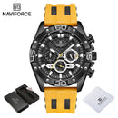 NAVIFORCE Luxury Watches for Men Fashion Silicone Strap Military Waterproof Sport Chronograph Quartz WristWatch Clock With Date