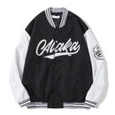 American retro letter embroidery leather jackets coats women&