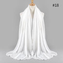 2021 NEW Flocked Bubble Cotton Scarf Hijabs For Muslim Women Soild Color Breathable Islamic Headscarf Arab Head Scarves