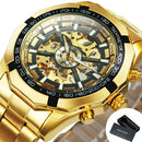 Winner Watch Men Skeleton Automatic Mechanical Watch Gold Skeleton Vintage Man Watch Mens Watches Top Brand Luxury часы мужские