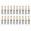 20pcs/10pairs Nakamichi BANANA PLUGS 24K Gold-plated 4MM Banana Connector with Screw Lock For Audio Jack Speaker Plugs Black&Red