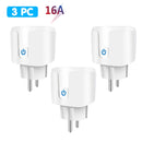 Aubess Tuya Wifi Smart Socket, EU 16A Alexa/ Alice Voice Remote Timer Plug, Smart Home Via Smart Life Real-time Power Monitoring