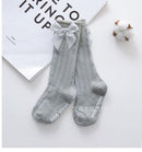 New Kids Socks Toddlers Girls Big Bow Knee High Long Soft Cotton Lace baby Socks Kids Solid Colour Cute Bow Girls Socks
