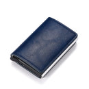 Custom Name Business Bank Credit Card Holder Men Wallet Coin Leather Wallet RFID Aluminium Box CardHolder with Money Clips Purse