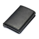 Customized 2022 Credit Card Holder Wallet Men Women RFID Aluminium Bank Cardholder Case Vintage Leather Wallet with Money Clips