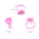 Wholesale 50/100Pcs Disposable Eyelash Glue Fan Cup Rings Holder Container Tattoo Pigment Eyelash Extension Tools Lash Supplies
