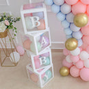 Baby Shower Box Custom Alphabet Name Transparent Balloon Box Birthday Party Decoration Kids DIY Wedding Baby Shower Suppiles