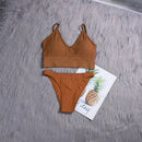 ATHVOTAR 2PCS Bra Sets Seamless Underwear Set Ribbed Bra Top Low-Waist Women Panties Female Bralette Lingerie New