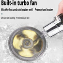 Rainfall Turbo Fan Shower Head 360 Rotating High Pressure Water Saving Handheld Shower Turbocharged Spray Nozzle Bath Accessory