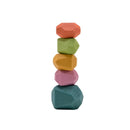 Wooden Rainbow Stones Building Blocks Colorful Wood Toy Block Stacker Balancing Games Montessori Educational Toys for Children
