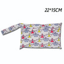 Baby Diaper Bag Cartoon Print Waterproof Wet Dry Nappy Zipper Handbag Stroller Carry Pack Travel Outdoor Wet Diaper Storage Bags