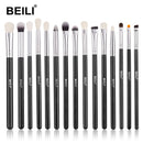 BEILI Black 10-19Pcs Makeup Brushes Natural Hair Eyeshadow Blending Eyeliner Makeup Brush Set Shader Eyebrow brochas maquillaje