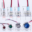 1pc 6mm 8mm 10mm 12mm Metal LED Warning indicator light Waterproof IP67 Signal Lamp Pilot Wires switch 3V 5V 12V 220V Red Blue