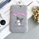 Kawaii Sanrio Keychain Cartoon Cat Sliding Card Holder Student Meal Card Bus Card Holder Lady Id Card Credit Card Holder Lanyard