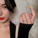 Korea New Fashion Jewelry Exquisite 14K Real Gold Plated AAA Zircon Ring Elegant Women&