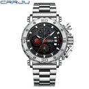 CRRJU Watch for Men Top Brand Luxury Big Dial Stainless Steel Waterproof Chronograph Wristwatches with Date Relogio Masculino