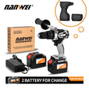 NANWEI 21V 13mm Cordless Drill Industrial Grade Brushless Impact Drill 1/2" Metal Auto-locking Chuck Ice Drill Fishing