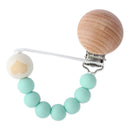 Baby Pacifier Chain Wooden Handmade Chain Silicone Wooden Plastic Clip Baby Nipple Clips Teether Necklace baby Chew accessories