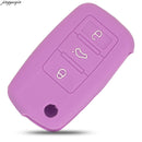 Jingyuqin 2/3B Silicone Car Key Cover For Volkswagen VW Golf 4 5 6 7 Jetta POLO Passat Superb Tiguan Beetle Touran Skoda Seat