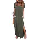 Plus Size 5XL Sexy Women Dress Summer 2021 Solid Casual Short Sleeve Maxi Dress For Women Long Dress Free Shipping Lady Dresses