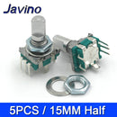 5PCS/LOT 20 Position 360 Degree Rotary Encoder EC11 w Push Button 5Pin Handle Long 15/20MM With A Built In Push Button Switch