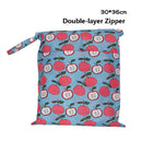 Baby Diaper Bag Cartoon Print Waterproof Wet Dry Nappy Zipper Handbag Stroller Carry Pack Travel Outdoor Wet Diaper Storage Bags