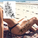 Realistic Sexy Peony Tattoos Temporary Women Adult Flower Arm Tattoos Sticker Waterproof Fake Floral Bloosom Body Leg Art Tatoos