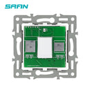 SRAN F6 Series White Crystal Tempered Glass Panel Light switch eu french wall socket usb tv rj45 rj11 Sensor switch Module DIY