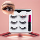 3Pairs Magnetic Lashes 3D Mink Eyelashes Wholesale Fake Eyelashes Magnetic Eyeliner With Tweezer Makeup Set For Beauty Faux Cils