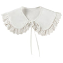 Japanese Women Girl Fake Collar Shawl Wrap Hollow Out Floral Lace Ruffled Trim Necklace Lapel Blouse Student Decor Short Capelet